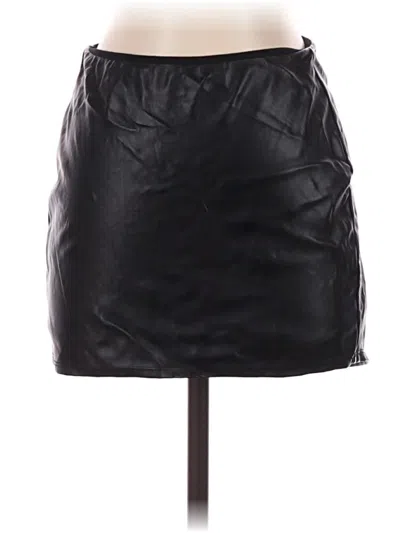 Pre-owned Lucy In The Sky Faux Leather Skirt In Black
