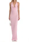 Lucy In The Sky Gathered Back Halter Bodycon Maxi Dress In Pink In Pink
