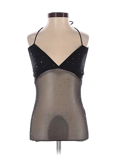 Pre-owned Lucy In The Sky Sleeveless Top Black Halter Neckline Tops