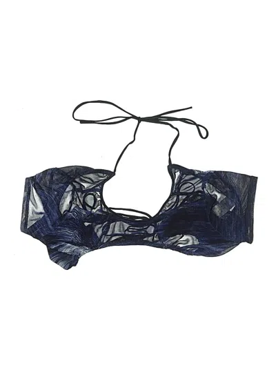 Pre-owned Lucy In The Sky Swimsuit Top Blue Paisley Pattern Swimwear