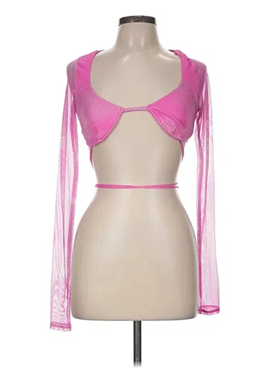 Pre-owned Lucy In The Sky Tank Top Pink Halter Neckline Tops