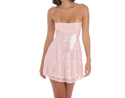 Lucy In The Sky Women's Doll Baby Sequin Mini Dress In Iridescent Pink