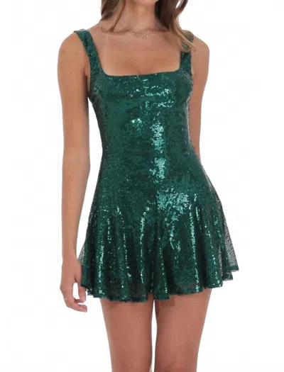 Lucy In The Sky Women's Star Of The Night Sequin Mini Dress In Green