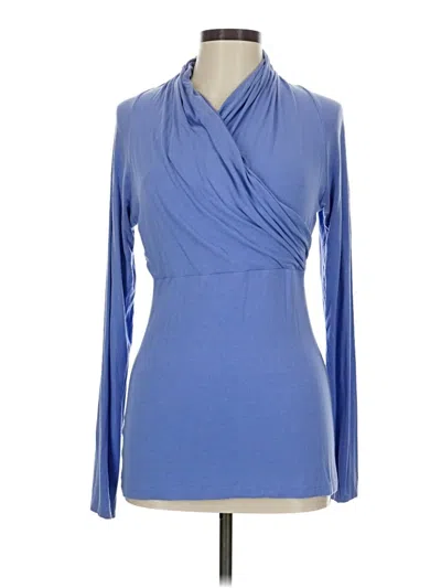 Pre-owned Lucy Long Sleeve Blouse In Blue