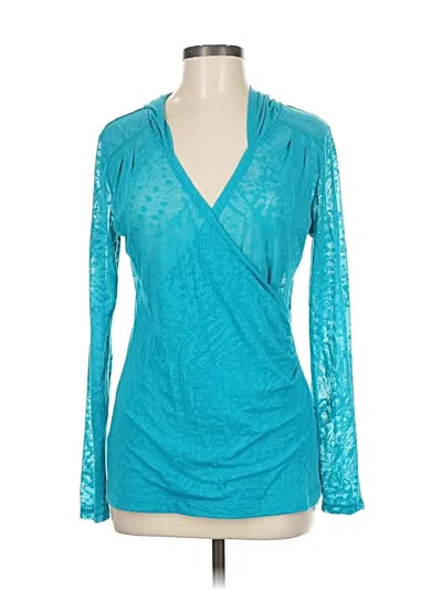 Pre-owned Lucy Long Sleeve Blouse In Blue