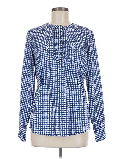 Pre-owned Lucy Long Sleeve Blouse In Blue