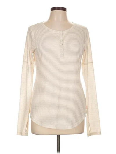 Pre-owned Lucy Long Sleeve Henley Shirt In Ivory