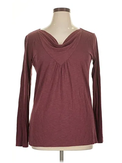 Pre-owned Lucy Long Sleeve Top Burgundy Cowl Neck Tops