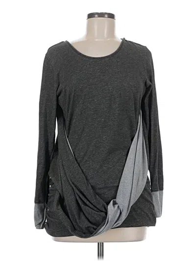 Pre-owned Lucy Long Sleeve Top Gray Cowl Neck Tops