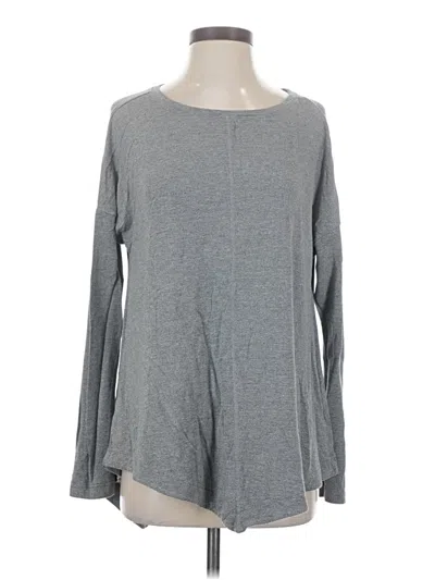 Pre-owned Lucy Long Sleeve Top Gray Crew Neck Tops