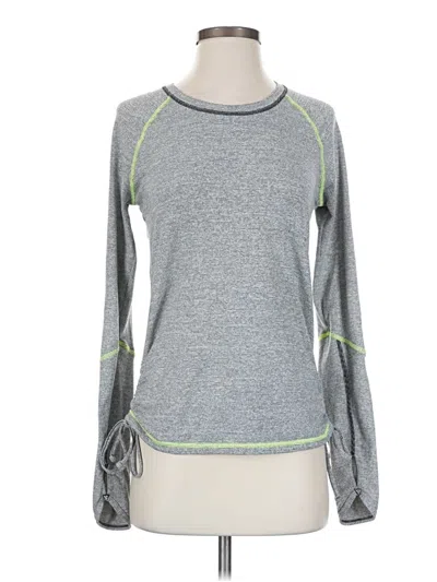 Pre-owned Lucy Long Sleeve Top Gray Crew Neck Tops