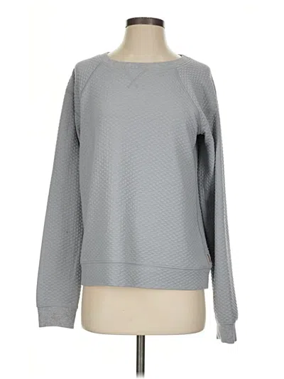 Pre-owned Lucy Long Sleeve Top Gray Crew Neck Tops