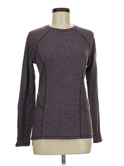 Pre-owned Lucy Long Sleeve Top Gray Crew Neck Tops