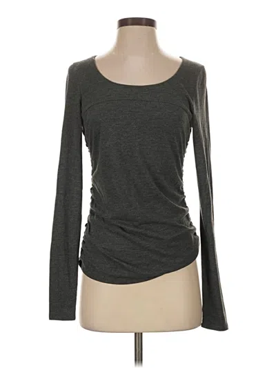 Pre-owned Lucy Long Sleeve Top Gray Scoop Neck Tops