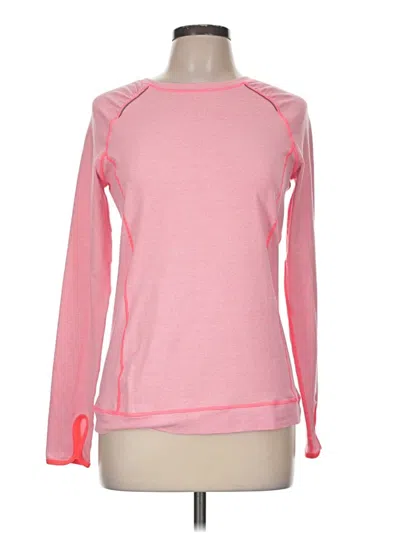 Pre-owned Lucy Long Sleeve Top Pink Crew Neck Tops