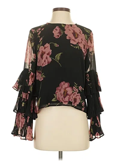 Pre-owned Lucy Paris 3/4 Sleeve Blouse In Black