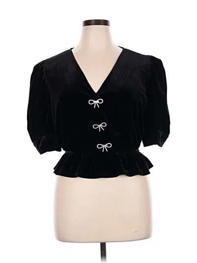 Pre-owned Lucy Paris 3/4 Sleeve Blouse In Black
