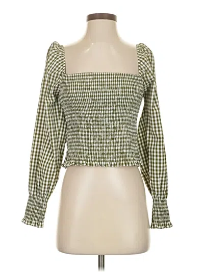 Pre-owned Lucy Paris 3/4 Sleeve Blouse In Green