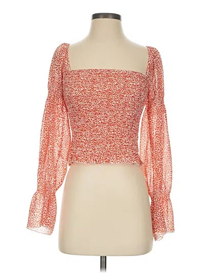 Pre-owned Lucy Paris 3/4 Sleeve Blouse In Orange