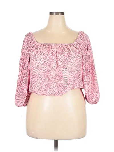 Lucy Paris 3/4 Sleeve Blouse In Pink