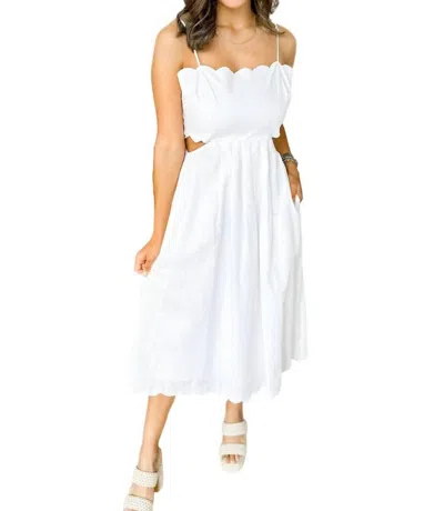 Lucy Paris Alba Scalloped Dress In White