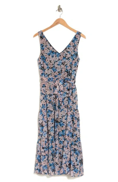 Lucy Paris Alora Floral Tiered Dress In Blue Floral