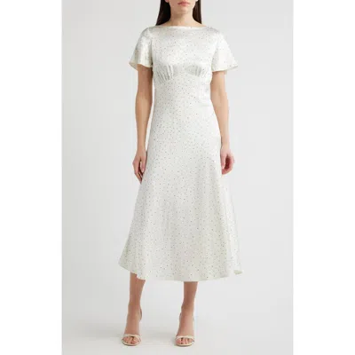 Lucy Paris Anastasia Dot Midi Dress In Multi