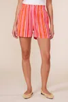 Lucy Paris Anna Striped Short In Pink Orange Striped