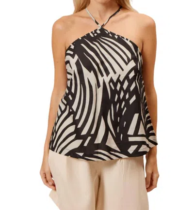 Lucy Paris Ariele Halter Tank Top In Black/taupe
