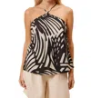 Lucy Paris Ariele Halter Tank Top In Black/taupe In Neutral