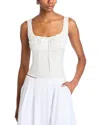 Lucy Paris Arya Poplin Top In White