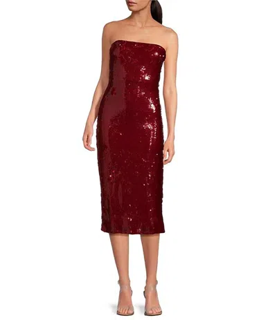 Lucy Paris Atlanta Sequin Dress In Deep Red