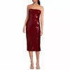Lucy Paris Atlanta Sequined Strapless Midi Dress In Red In Red