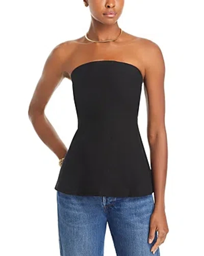 Lucy Paris Barbara Smocked Strapless Top In Black