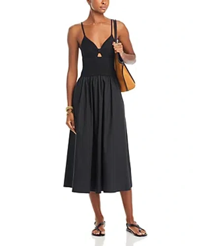 Lucy Paris Barcelona Cutout Midi Dress In Black