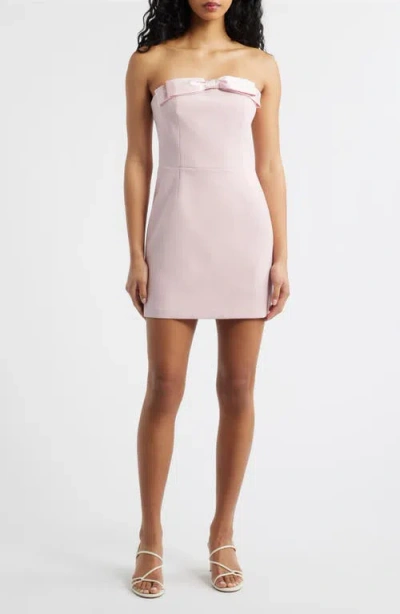 Lucy Paris Bella Bow Strapless Cocktail Minidress In Pink