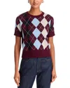 Lucy Paris Bria Argyle Sweater Top In Multi