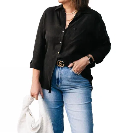 Lucy Paris Button Down Shirt In Black
