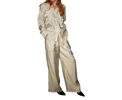 Lucy Paris Carlen Cargo Pocket Top In Pearl In Neutral