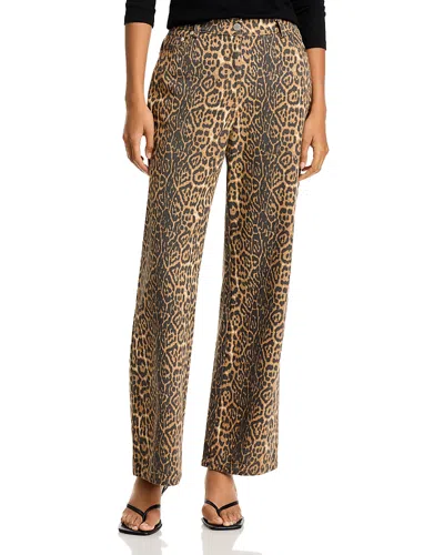 Lucy Paris Cheetah Five Pocket Pants In Brown Multi