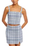LUCY PARIS CHER TWEED TANK IN BLUE TWEED