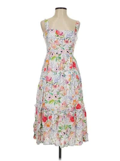 Pre-owned Lucy Paris Cocktail Dress In White