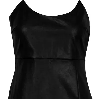 Lucy Paris Connor Faux Leather Dress In Black