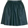 LUCY PARIS CONNOR FAUX LEATHER MINI SKIRT IN FOREST GREEN