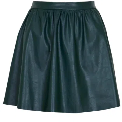 LUCY PARIS CONNOR FAUX LEATHER MINI SKIRT IN FOREST GREEN