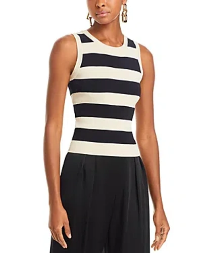 Lucy Paris Curren Striped Sleeveless Top In Black