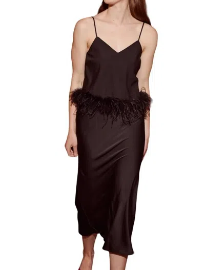 Lucy Paris Cyra Feather Tank In Black