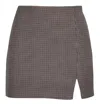 Lucy Paris Dani Houndstooth Skirt In Brown Multi In Multi