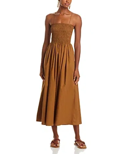 Lucy Paris Danielle Smocked Strappy Back Dress In Cacao