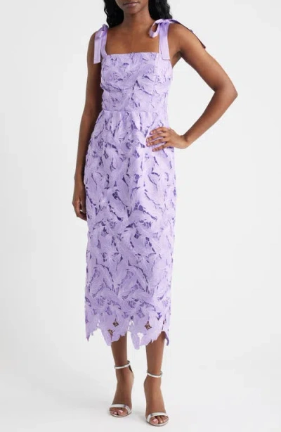 Lucy Paris Dewi Cutout Tie Strap Midi Dress In Purple